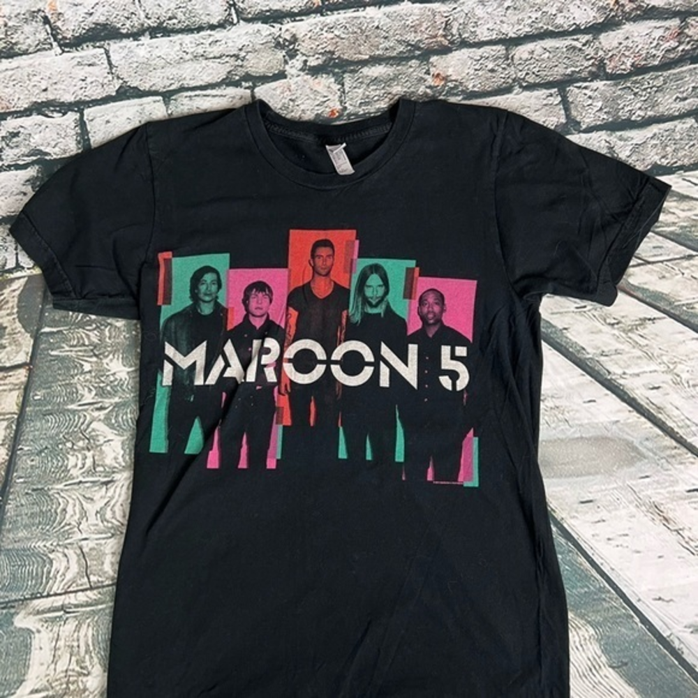 Maroon 5 Shirt S Black 2013 Concert‎ Tour Short Sleeve Crew Neck Graphic